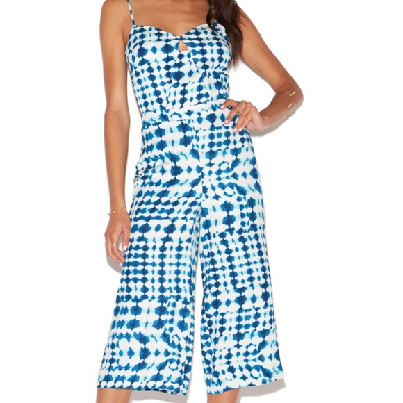 Pants - Blue and white jumpsuit